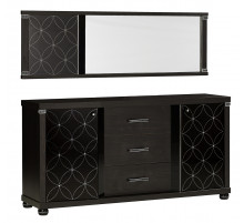 Прямоугольное настенное зеркало в гостиную Мира MIRA-10 венге