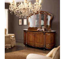 Комод для посуды с зеркалом Аллегро 5 (орех)